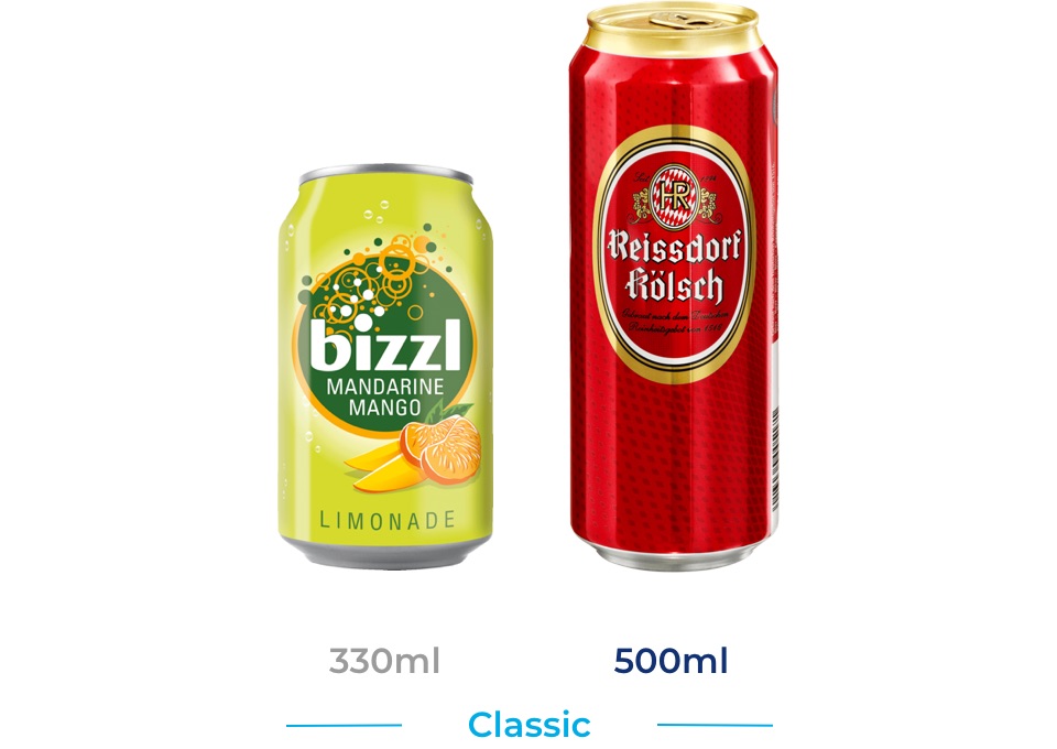 Getränkedosen in verschiedenen Größen: Classic
