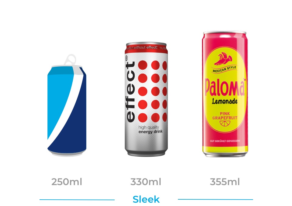 Getränkedosen in verschiedenen Größen: Sleek