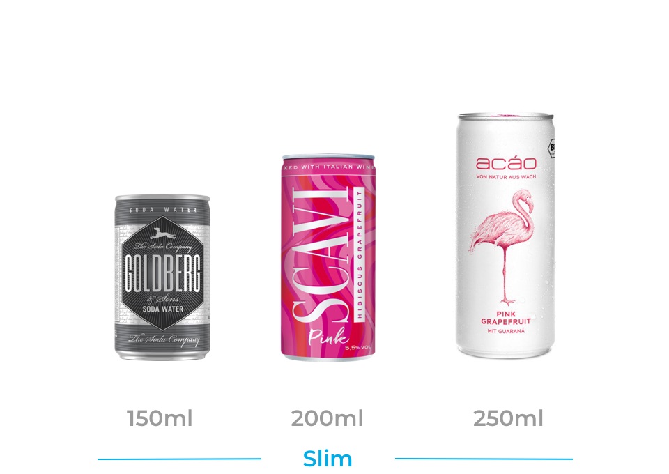 Getränkedosen in verschiedenen Größen: Slim